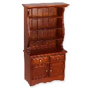 narrow hutch cherrywood miniature 1:12