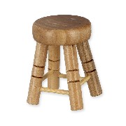 2 kitchen stools natural oak miniature 1:12
