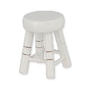 2 kitchen stools white miniature 1:12