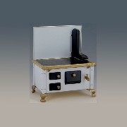 metal cooking stove white miniature 1:12
