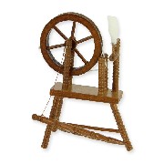spinning wheel walnut miniature 1:12