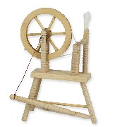 spinning wheel bare wood miniature 1:12