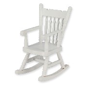 rocking chair white miniature 1:12