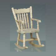rocking chair bare wood miniature 1:12