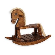 swinging horse walnut miniature furniture 1:12