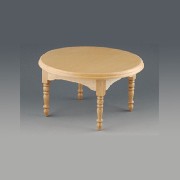round table natural oak miniature 1:12