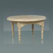 round table bare wood miniature 1:12