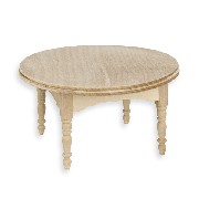 round table bare wood miniature furniture 1:12