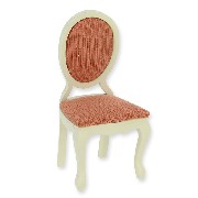 chair l-xv pink fabr ivory miniature 1:12