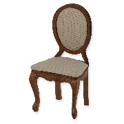 chair louis xv beige fabric walnut miniature 1:12