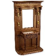 entry furniture walnut miniature 1:12