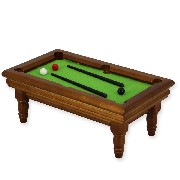 billard walnut (not glue queue+balls) miniature 1:12