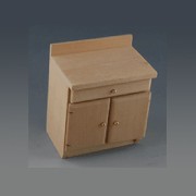 kitchen element, bare wood miniature 1:12