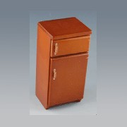 kitchen fridge, walnut miniature 1:12