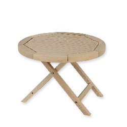 garden table bare wood miniature 1:12