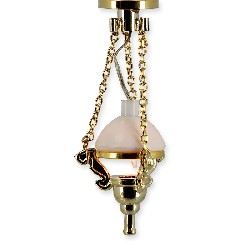 12v hanging oil lamp brass miniature 1:12, Electricity and Lamps 12V