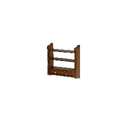 wall shelf w drawers walnut miniature 1:12