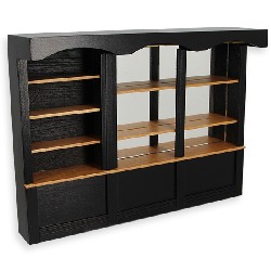 metal bar cabinet blck w mirror  Trianon collectible furniture 1:12