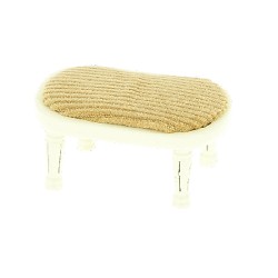 foot-rest louis xvi ivory, gold velvet miniature 1:12, Furniture