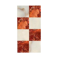 redish/cream chess marble miniature 1:12