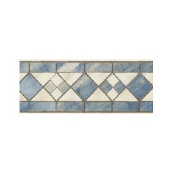 marble border white and blue miniature 1:12, Floor