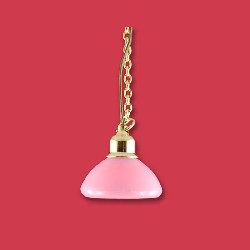 12v hanging lamp clip brass pink miniature 1:12, Electricity and Lamps 12V