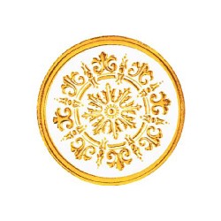 ceiling rosette 3d white-gold miniature 1:12