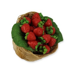 strawberry in basket miniature 1:12, Miniatures