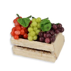 grapes in wood crate miniature 1:12, Miniatures