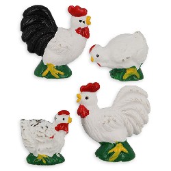 cocks + hens ass. 1 pc Miniature 1:12