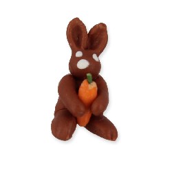 mini cholocate bunny w.carot miniature 1:12, Miniatures