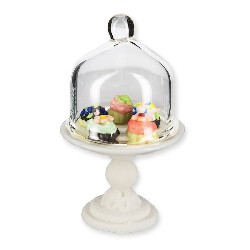 5 cup cakes / pedestral and dome miniature 1:12, Miniatures