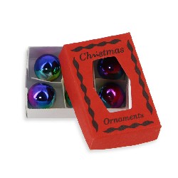 box/6 x'mas baubles miniature 1:12, Miniatures