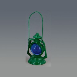 railroad lantern green miniature 1:12