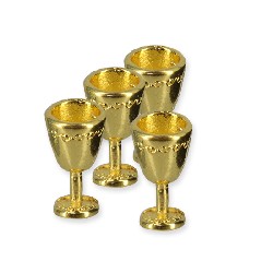 4 golden chalices miniature 1:12, Miniatures