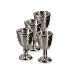 4 silver chalices miniature 1:12, Miniatures