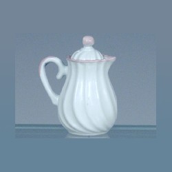 coffeepot pink w/lid miniature 1:12, Miniatures