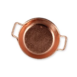 copper frying pan w/2 handles miniature 1:12, Miniatures