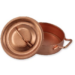 low copper stewpot w/lid miniature 1:12, Miniatures