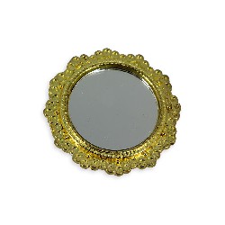round metal mirror with golden moldings miniature 1:12, Miniatures
