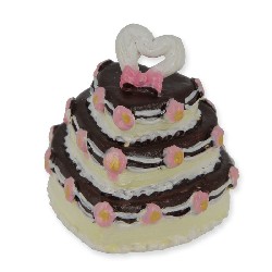 3 layersheart wedding cake miniature 1:12
