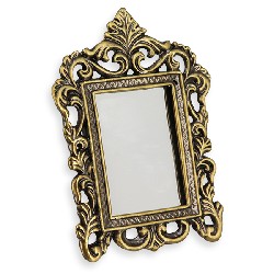 floral antic brass mirror/sq Miniature 1:12