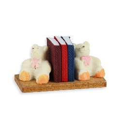 books rack w/teddy bears Miniature 1:12