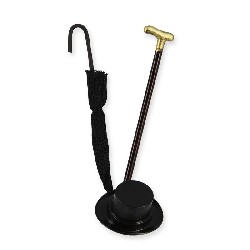hat, umbrella and cane miniature 1:12, Miniatures