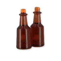 2 oil bottles french label miniature 1:12, Miniatures