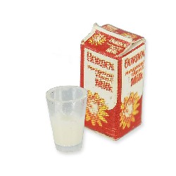milk bottle with glass miniature 1:12, Miniatures
