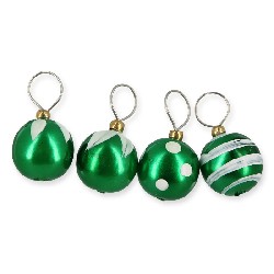 s/4 christmas decoration balls green miniature 1:12, Miniatures