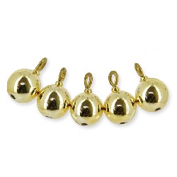5 larg gold x'mas baubles miniature 1:12, Miniatures
