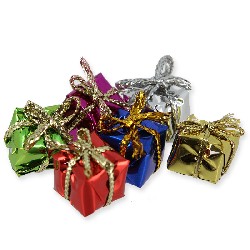 6 little gift boxes ass.colors miniature 1:12, Miniatures