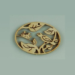 wooden window decoration birds miniature 1:12